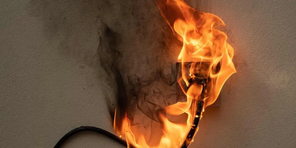 Gas geyser fire hazard