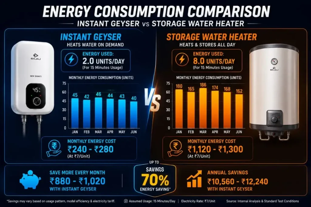 Energy consumption comparison_ geyser vs heater