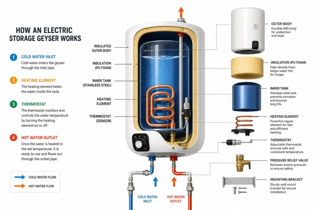 3 How an Electric Storage Geyser Works Geyser Problems and Solutions