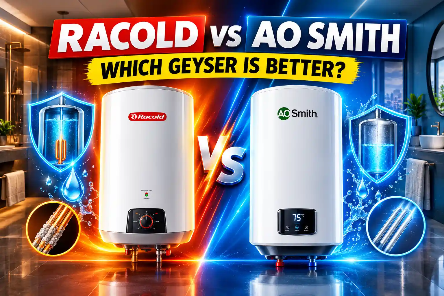 1 Racold vs AO Smith Geyser Showdown