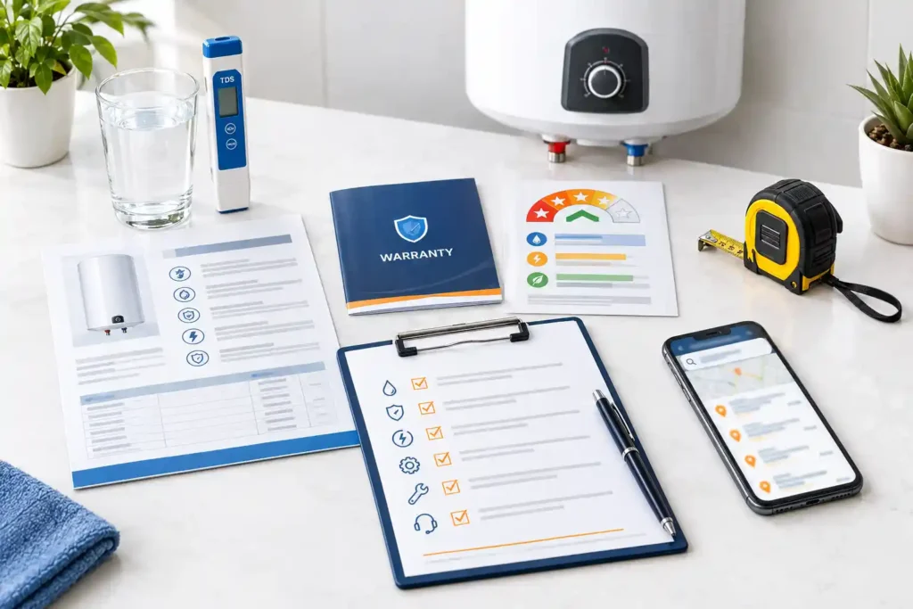 11 Water Heater Inspection Checklist Flat Lay